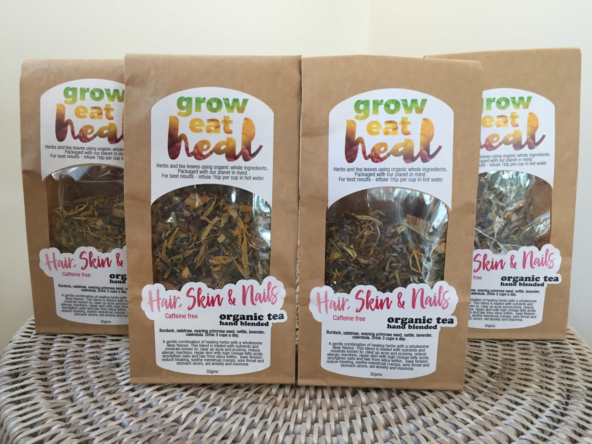 hair, skin & nails- loose leaf organic herb tea blend - Grow Eat Heal